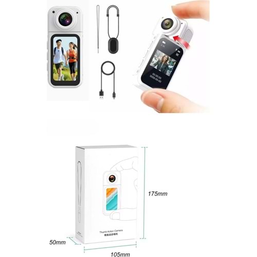 Avc AV-5176 2K IPS Ekran Mini Aksiyon Vücut Kamerası