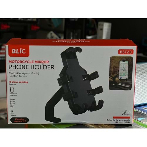 Blic BST23 Motosiklet Ayna Montajı Telefon Tutucu