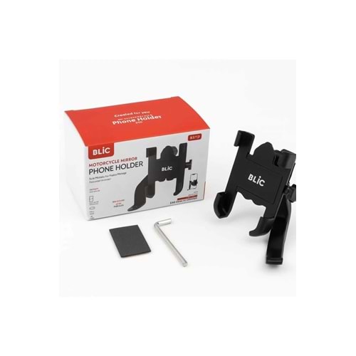 Blic BST9 Ayna Bağlantılı Motosiklet Telefon Tutucu