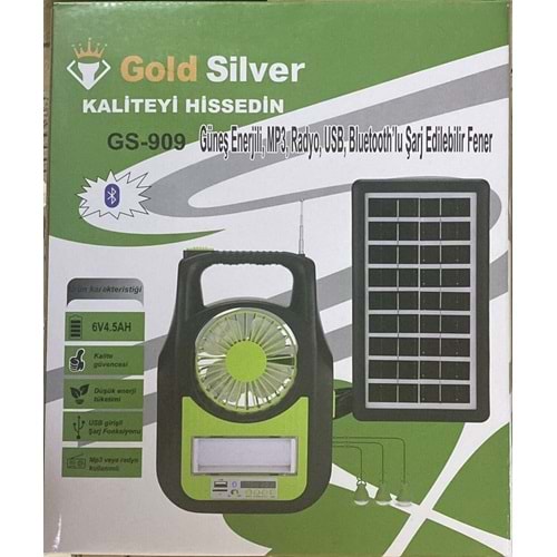 Gold Silver GS-909 Güneş Panelli Kamp Feneri