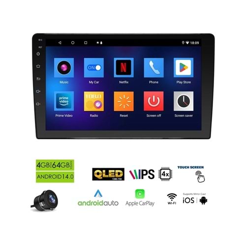 Dynamat RK-2001 9inç 4+64GB Q Led Android Multimedya