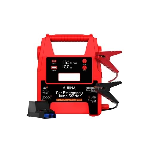 Auhma A8811 20.000mAh 2000A Peak Araç Akü Takviye Cihazı & Powerbank - 12V Jump Starter