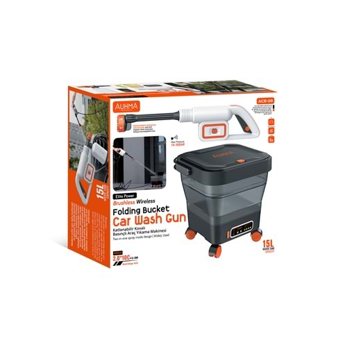 Auhma ACR-08 Şarjlı Basınçlı Araç Yıkama Makinesi Seti