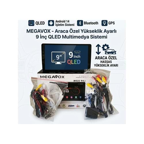 Megavox MGX-903 9inç QLED 2+32 GB Android 14.0 Multimedya