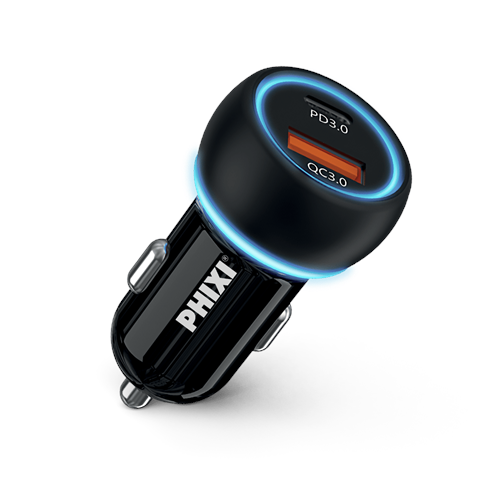 Phixi UPD4260 Çift Çıkışlı PD Destekli 60w Araç Şarj Adaptörü