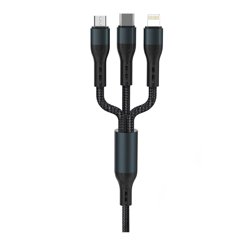 Phixi Force CB631 Örgülü ve Güçlendirilmiş 100 Cm Çoklu Şarj ve Data Kablosu