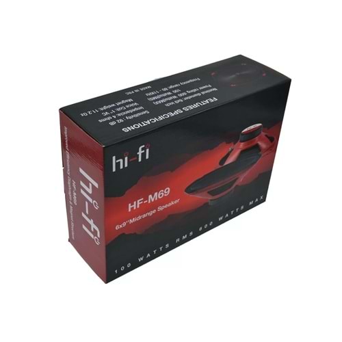 Hi-Fi HF-69AB 6x9 600 Watt Max Power+100 Watt Rms Mavi Platinium Oval Midrage