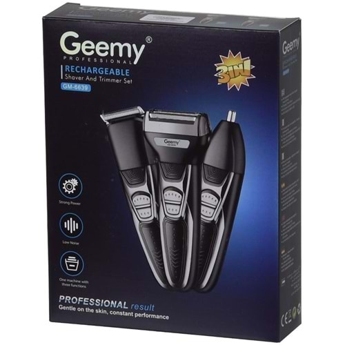 Geemy GM-6639 Şarjlı Erkek Bakım Seti