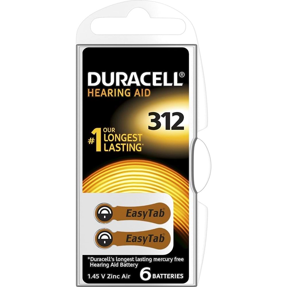 Duracell Activair 312 Numara İşitme Cihazı Pili 6 LI