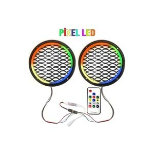 Poke PK-5648 Pixel Ledli 16cm Hoparlör Kapak 2 Adet