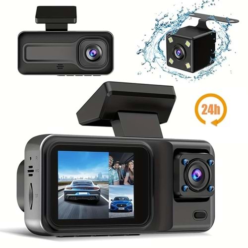 AVC Tekno AV-1578 1080P 3 Kameralı Araç İçi Full HD Kamera