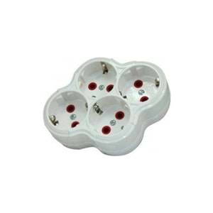 Timsal PRİZ-03 4 Lü Golyat Beyaz Priz
