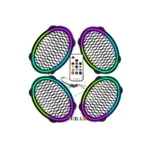 Avc Pixel Ledli Oval Hoparlör Kapak Animasyonlu 4 Adet