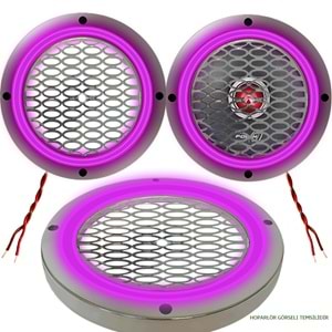 Avc 20cm Krom Ledli Hoparlör Kapak 2 Adet (pembe)
