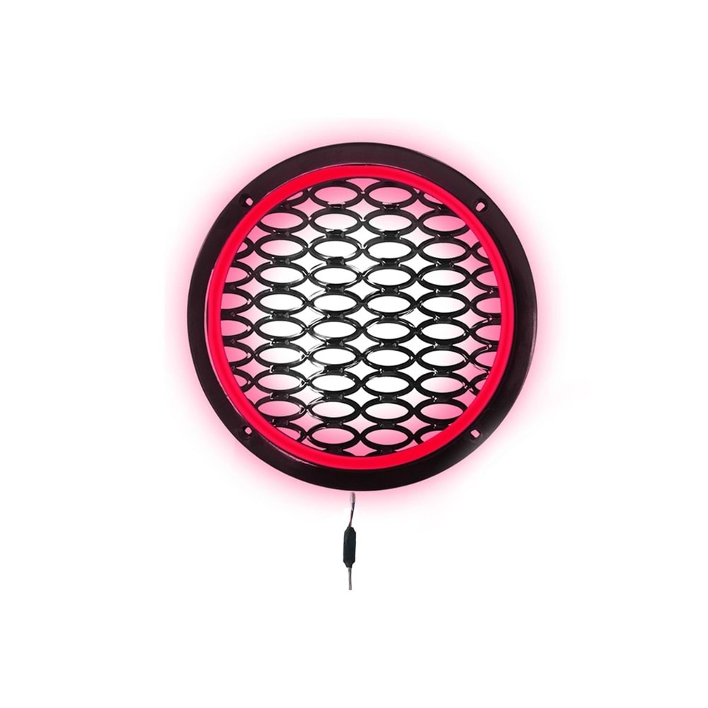 Avc Ledli Flaşörlü Hoparlör Kapak 20cm 1 Adet 12V (Kırmızı)