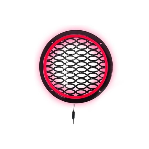 Avc Ledli Flaşörlü Hoparlör Kapak 20cm 1 Adet 12V (Kırmızı)