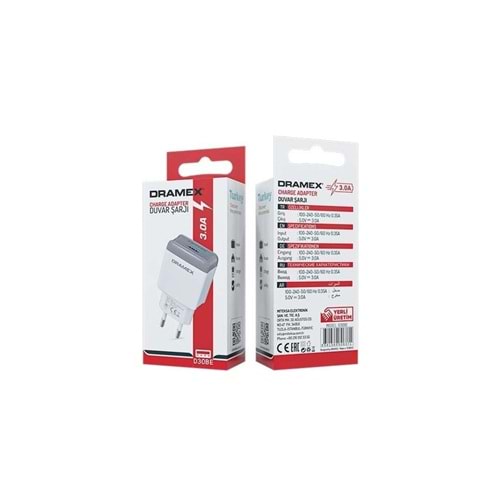 Dramex D30BE Quick Ekonomik Şarj Cihazı Başlığı 3.0A