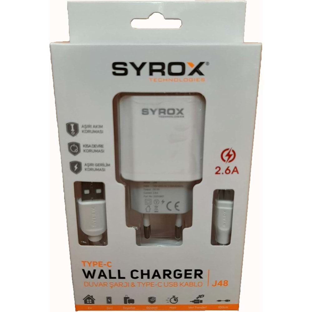 Syrox J28 2.0A Type-C Şarj Kablosu