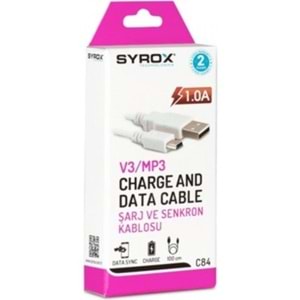 Syrox C84 Tablet Şarj ve Data V3 Kablo - 1m
