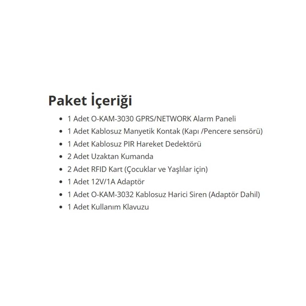 O-Kam 3030 Tuya App 4G Wi-fi Alarm Seti