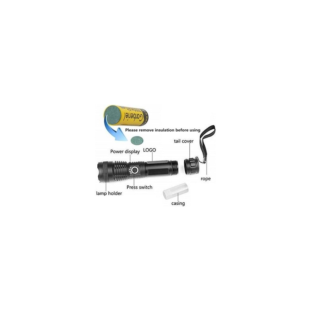 Small Sun SM-771 Lazer Seviyesinde 30w Zoom Özellikli Şarjlı Güçlü El Feneri