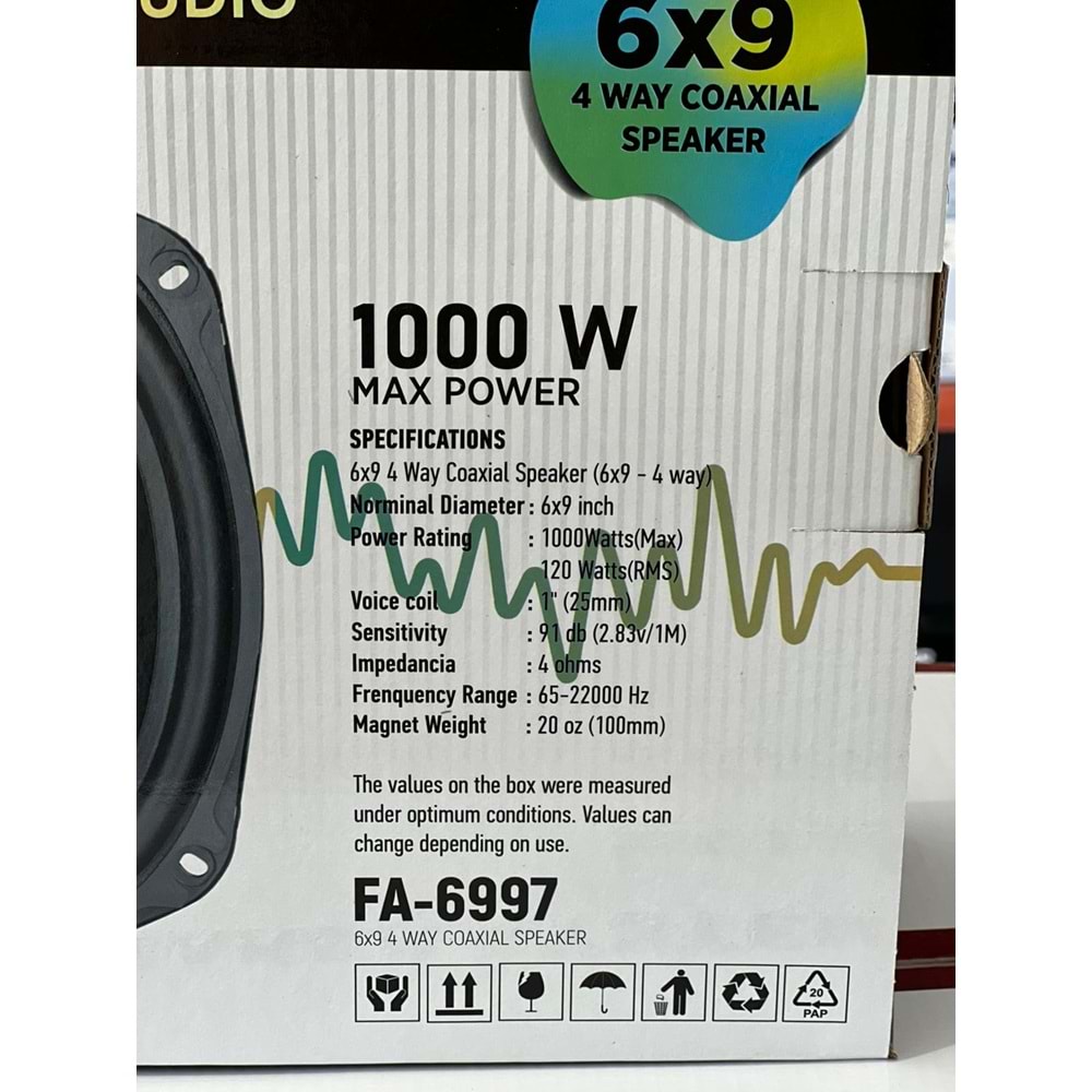 Fi Audio FA-6997 6X9 4 Yollu Coaxial Oval Hoparlör