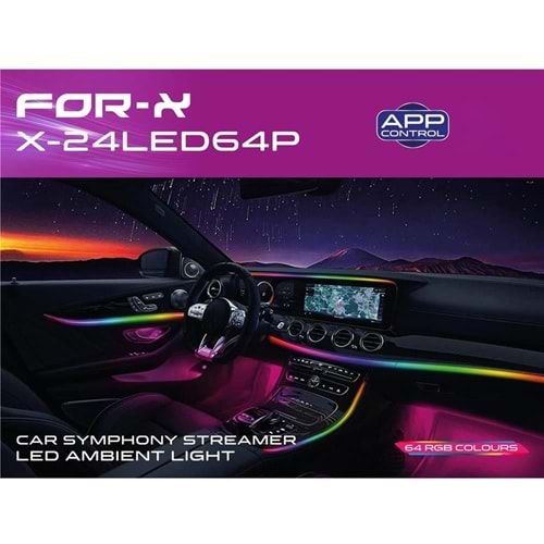 For-x X-24LED64P 64 Renk Sesli Komutlu Ambians Led