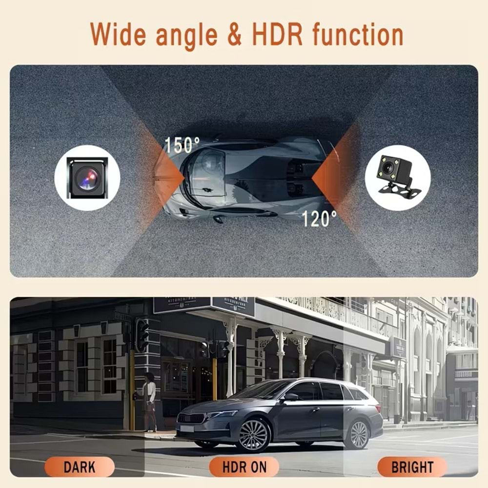Avc Y13 4 Kameralı Wifi Full Hd 1080p Araç İçi Kamera
