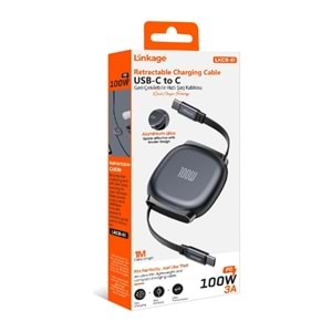 Linkage LKCB-61 Pd 100W 3A, 1metre Usb-C’den C’ye Geri Çekilebilir Şarj Kablosu