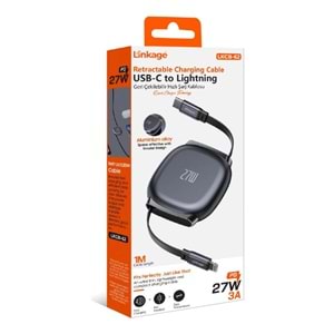 Linkage LKCB-62 Pd 27W 3A, 1metre Usb-C’den Lightning’e Geri Çekilebilir Şarj Kablosu