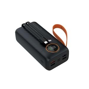 Phixi Force P32 30.000mAh 22.5W Hızlı Şarj Cihazı - Dahili Kablolu - Fast Powerbank - Dijital Ekran - Taşınabilir Şarj Cihazı
