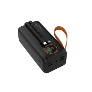 Phixi Force P42 40.000mAh 22.5W Hızlı Şarj Cihazı - Dahili Kablolu - Fast Powerbank - Dijital Ekran - Taşınabilir Şarj Cihazı