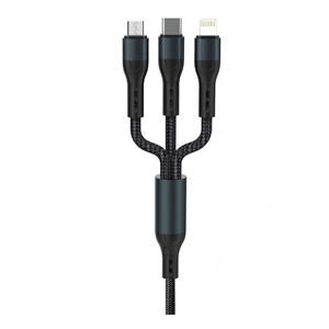 Phixi Force CB631 Örgülü ve Güçlendirilmiş 100 Cm Çoklu Şarj ve Data Kablosu